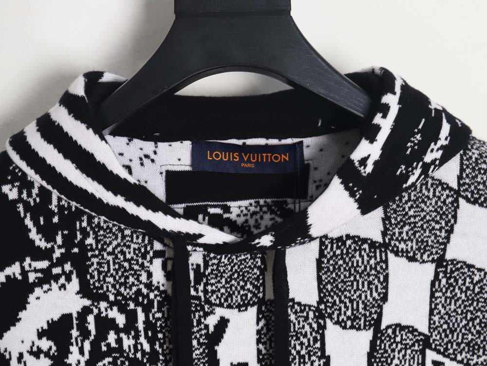 l0*is V*t0n lv l0*is V*t0n\l0*is V*t0n lv l0*is V*t0n 23fw patchwork pattern jacquard knitted hoodie