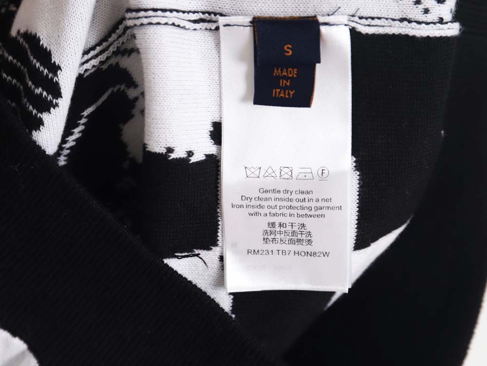 l0*is V*t0n lv l0*is V*t0n\l0*is V*t0n lv l0*is V*t0n 23fw patchwork pattern jacquard knitted hoodie