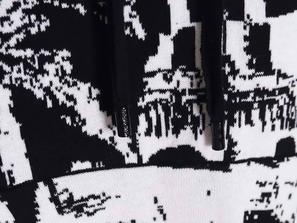 l0*is V*t0n lv l0*is V*t0n\l0*is V*t0n lv l0*is V*t0n 23fw patchwork pattern jacquard knitted hoodie