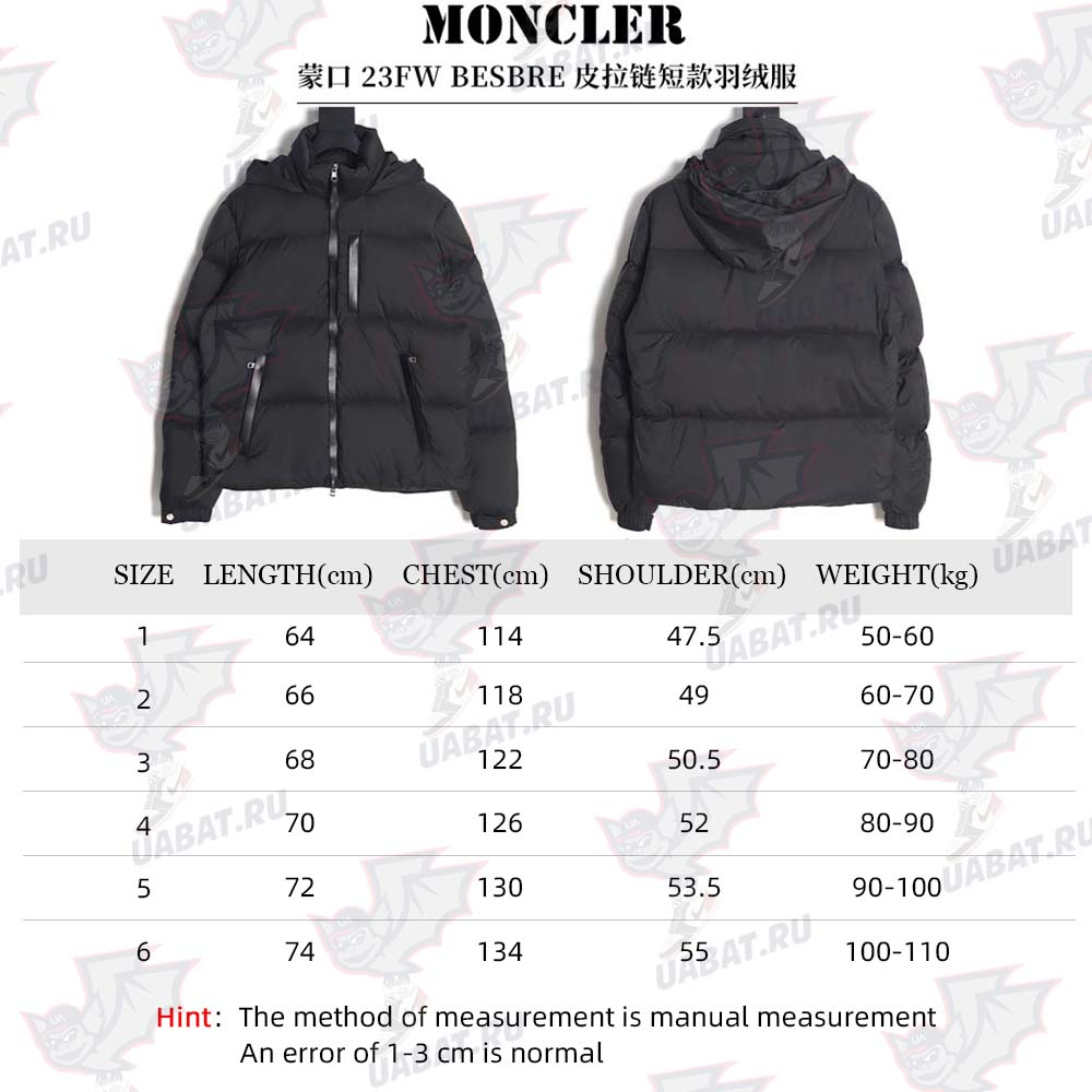 MONCLER Mouth Mouth\Moncler Mouth Mouth 23FW BESBRE Leather Zipper Short Down_CM_1