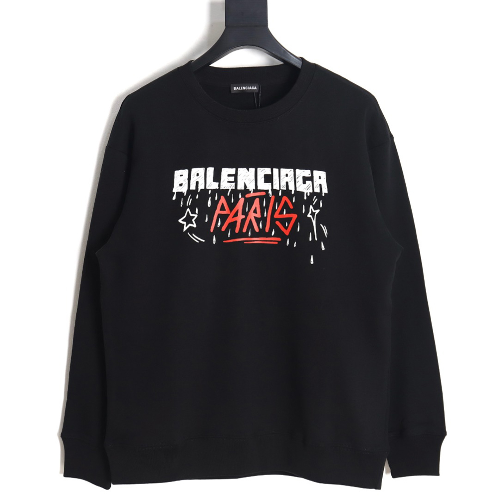Ba*len*cia*ga 23fw graffiti lettering print crew neck sweatshirt