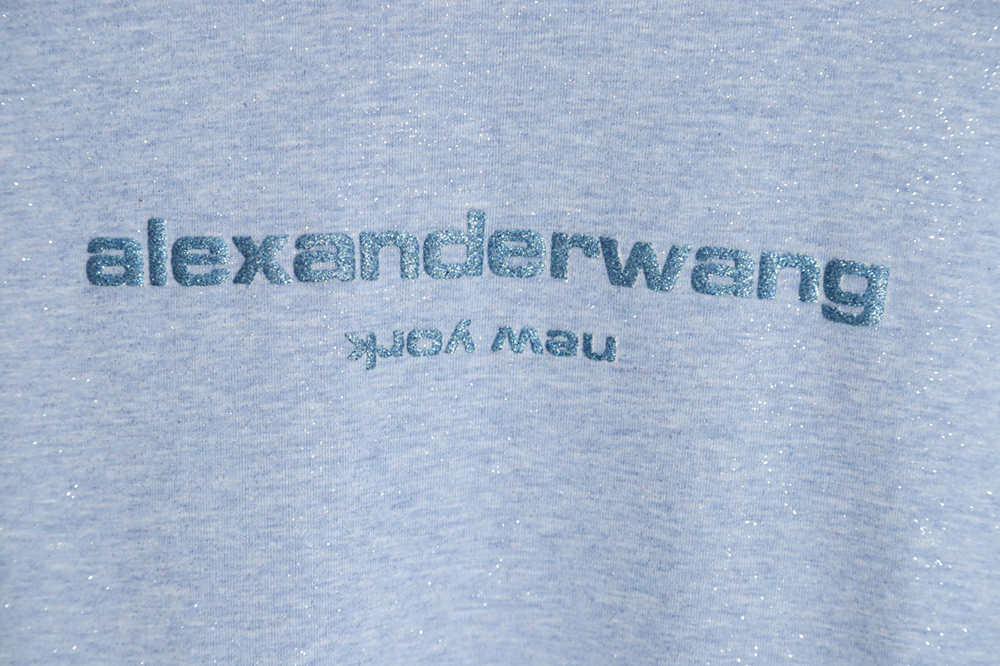 Alexander Wang 23FW glitter long-sleeved T-shirt