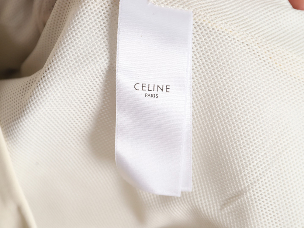 Ce**e embroidered slogan retro zipper windbreaker jacket