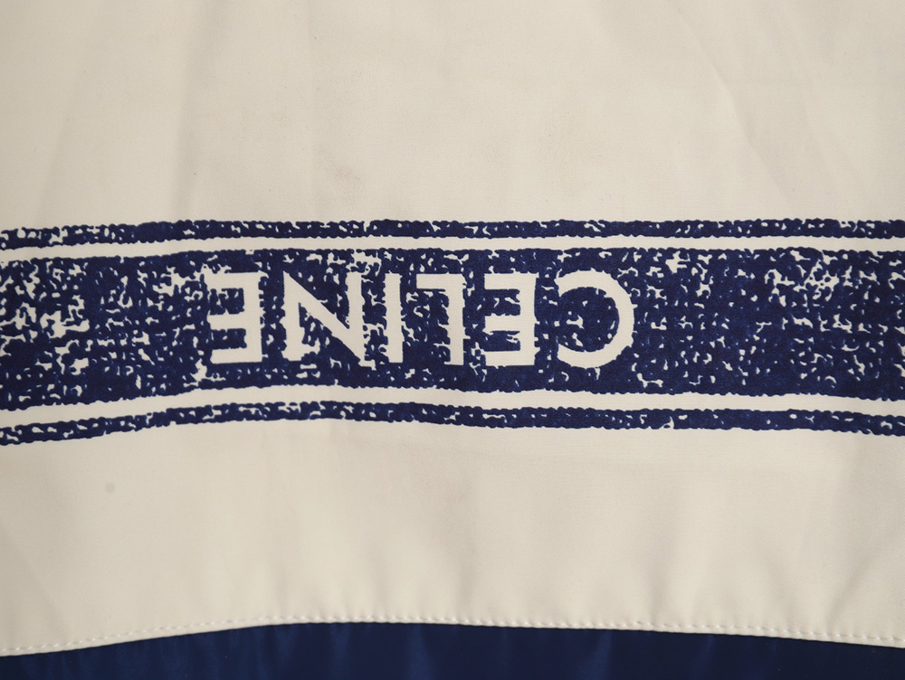 Ce**e embroidered slogan retro zipper windbreaker jacket