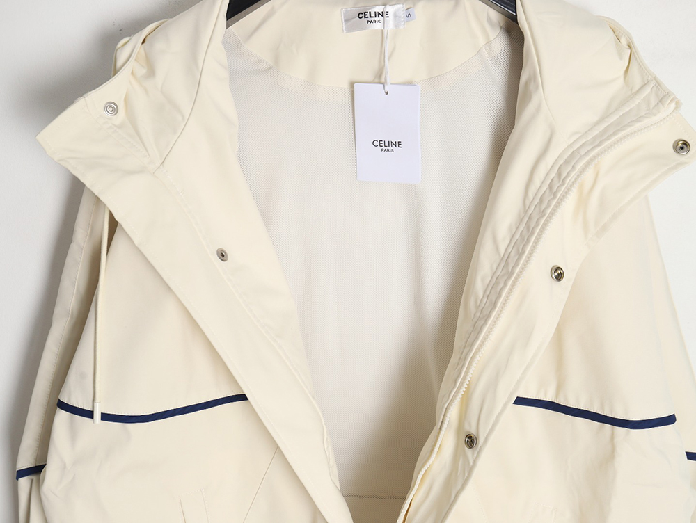 Ce**e embroidered slogan retro zipper windbreaker jacket