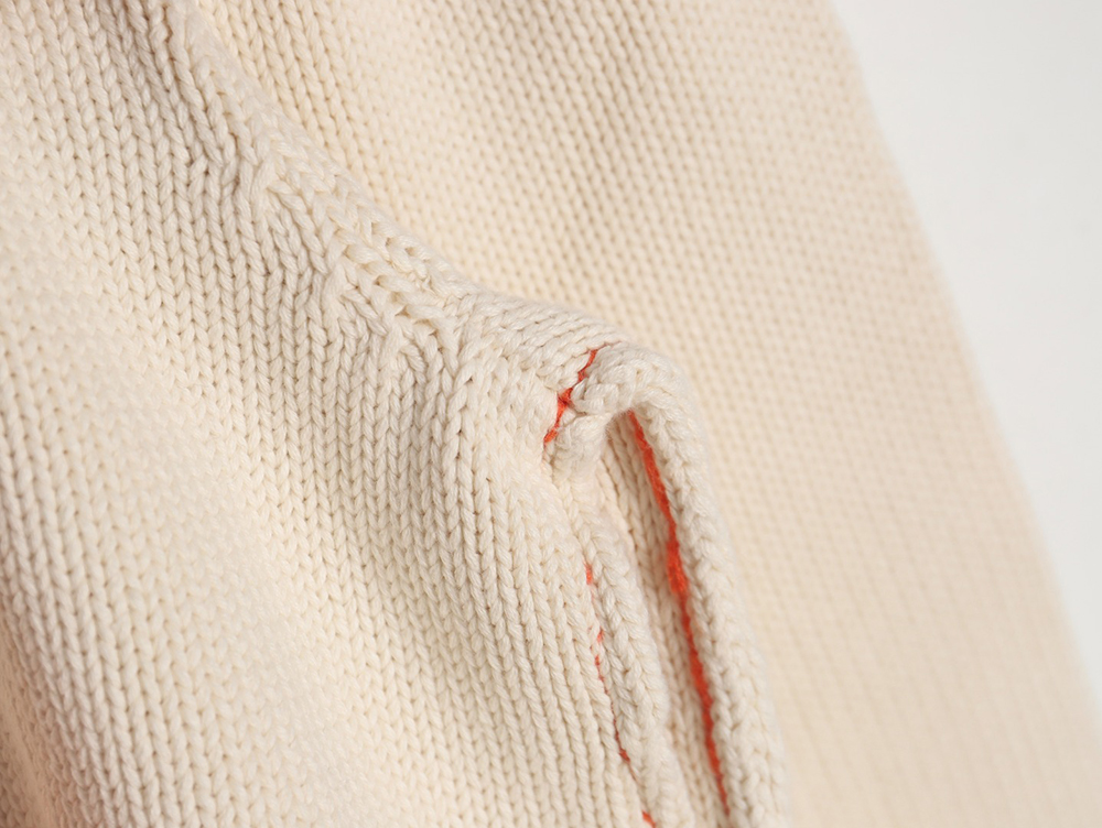 D*or 23fw orange space element jacquard embroidered crew neck sweater