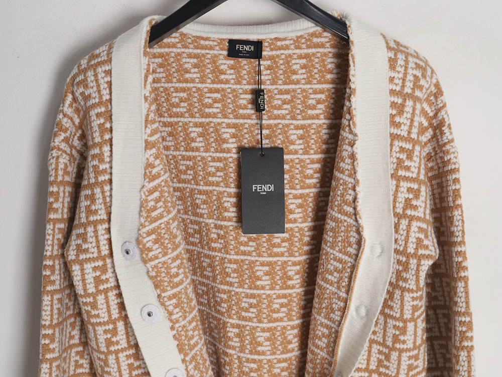 F**di 22fw double f jacquard cardigan sweater