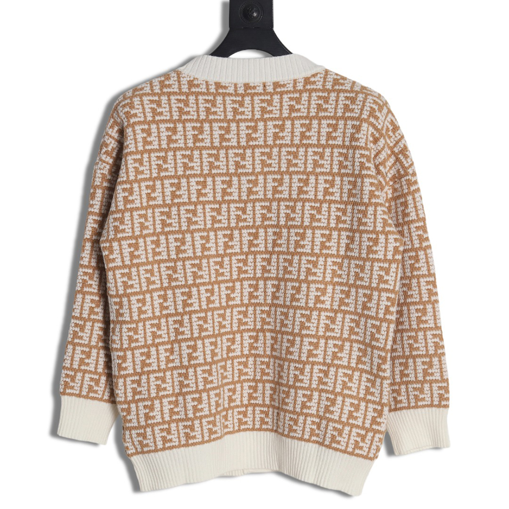 F**di 22fw double f jacquard cardigan sweater
