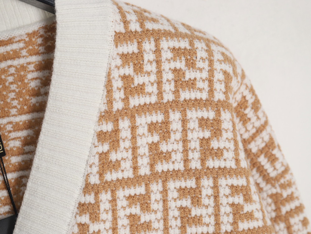 F**di 22fw double f jacquard cardigan sweater