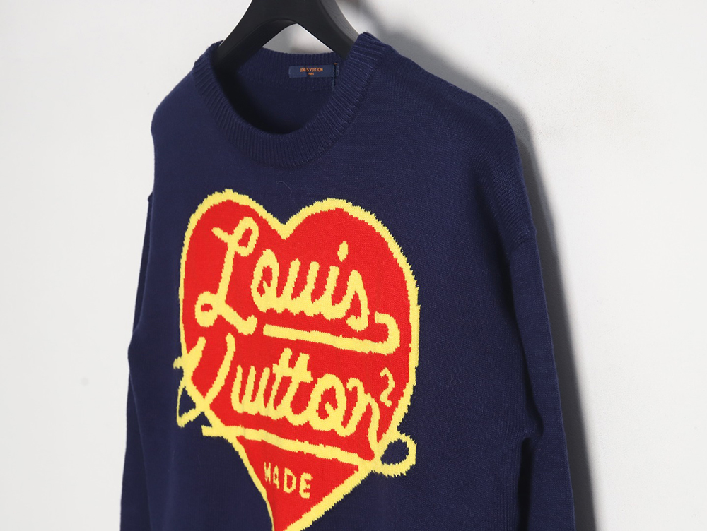 l0*isV*t0n love jacquard knitted crew neck sweater