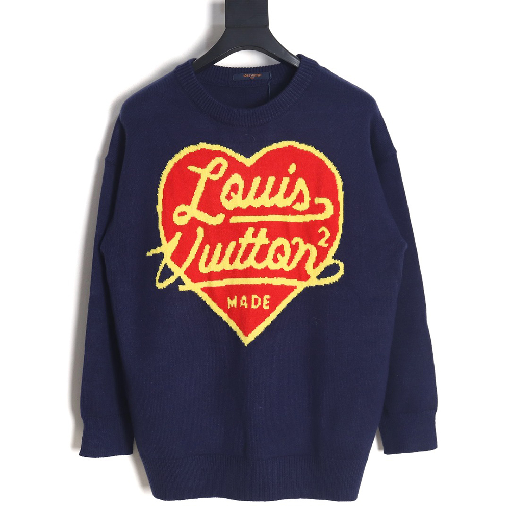 l0*isV*t0n love jacquard knitted crew neck sweater