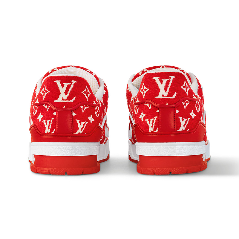 l0*is V*t0n trainer red monogram textile