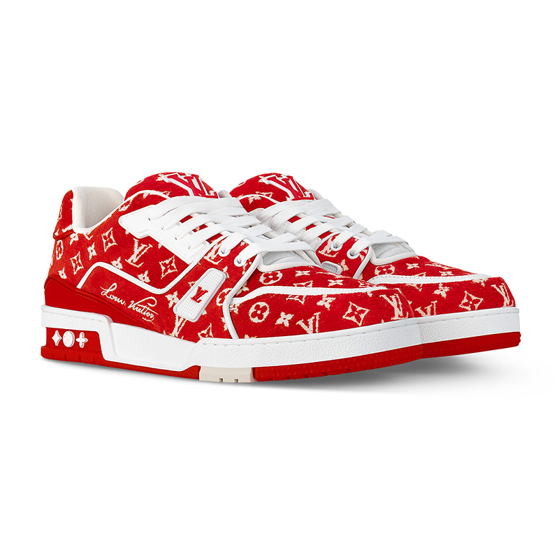 l0*is V*t0n trainer red monogram textile