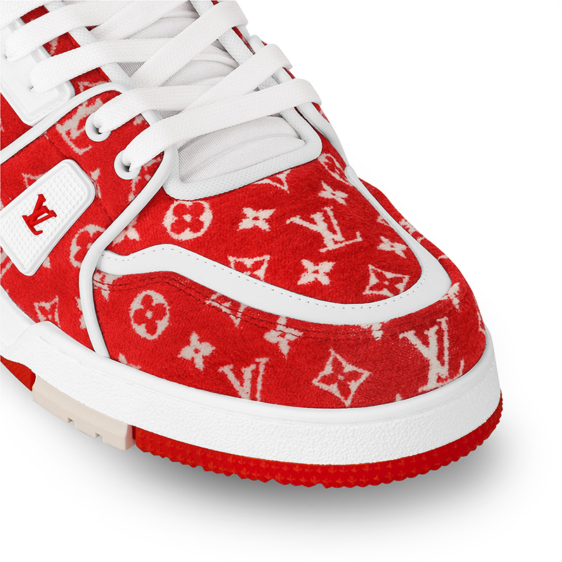 l0*is V*t0n trainer red monogram textile