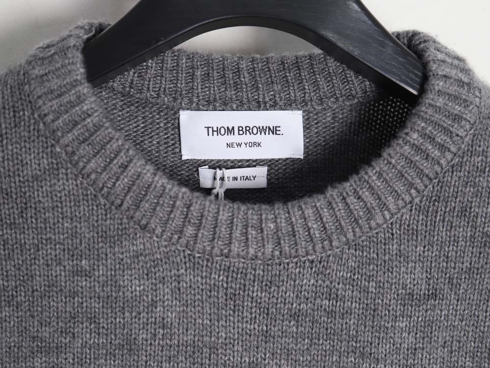 THOM BROWNE TB 23FW thickened wool crew neck sweater_CM_1