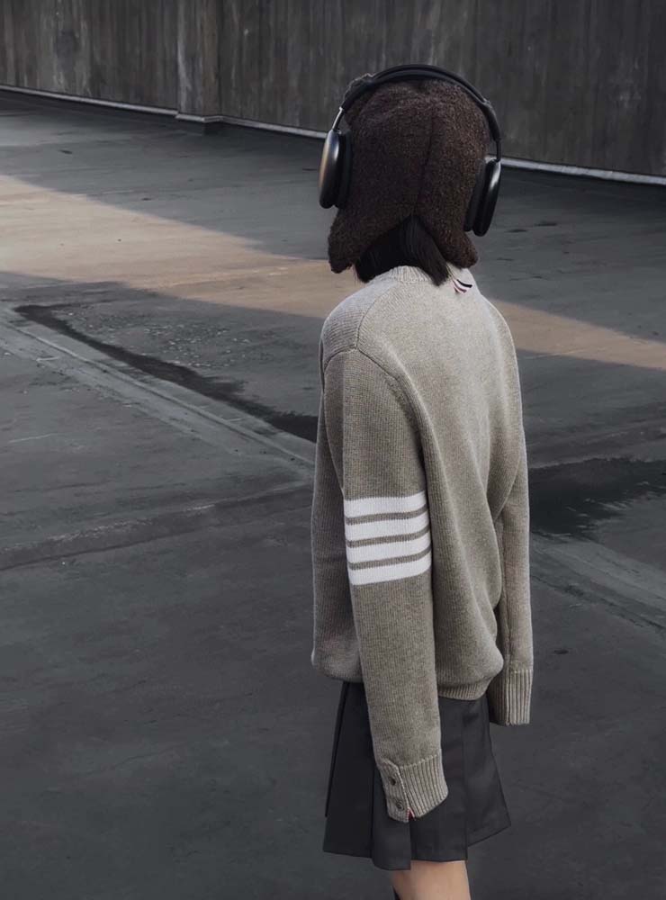 THOM BROWNE TB 23FW thickened wool crew neck sweater_CM_1