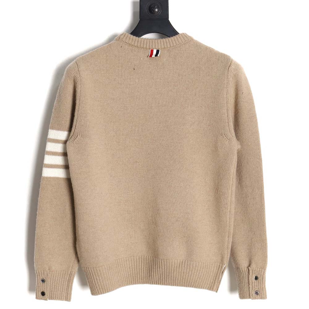 THOM BROWNE TB 23FW thickened wool crew neck sweater
