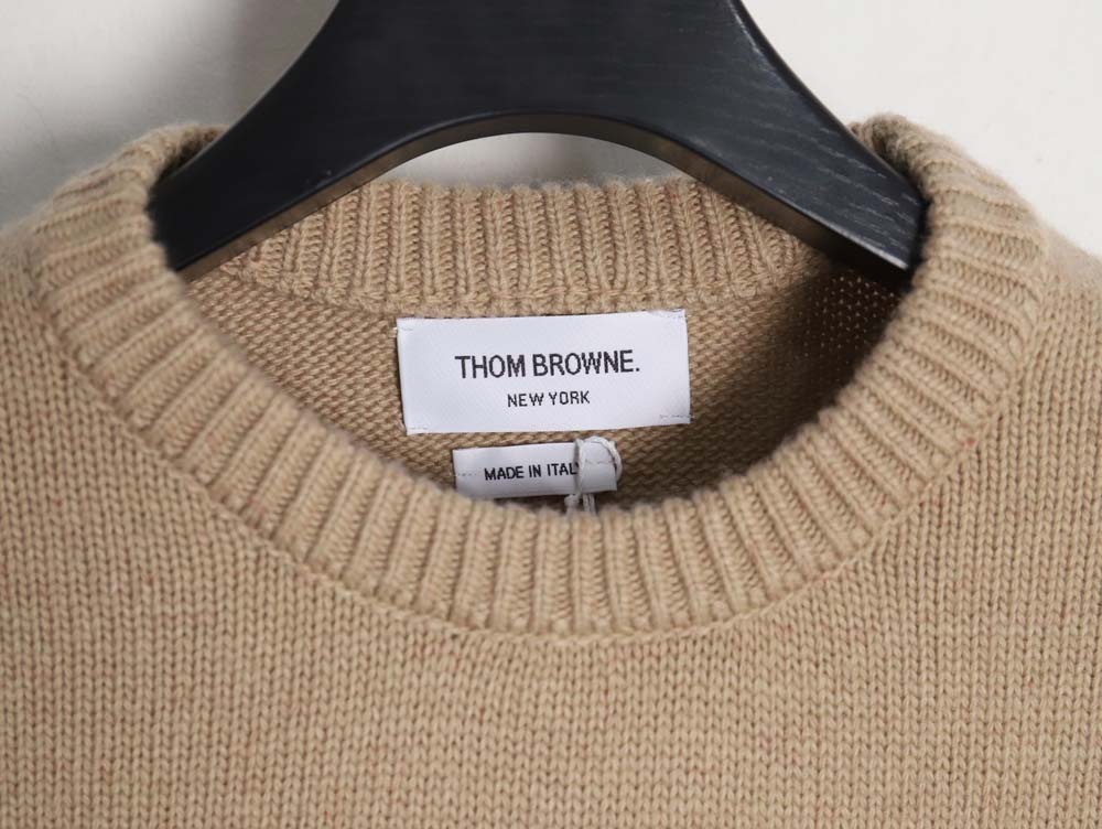 THOM BROWNE TB 23FW thickened wool crew neck sweater