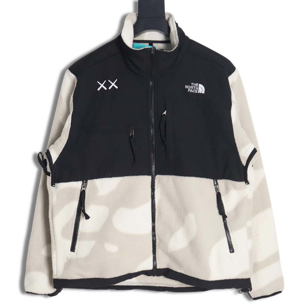 the nor*h F**e x kaws nor*h F**e joint model fw23 1995 denali logo printed color block zipper fleece long-sleeved jacket