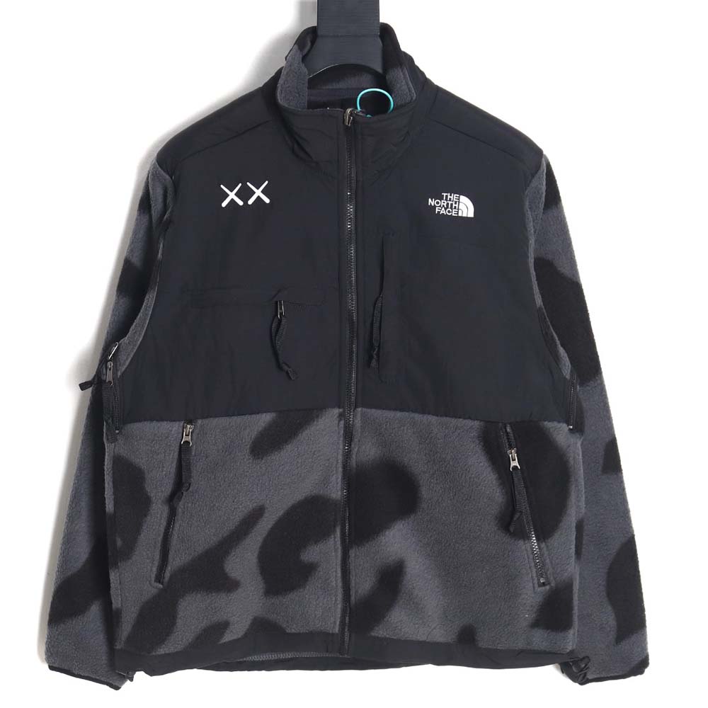 the nor*h F**e x kaws nor*h F**e joint model fw23 1995 denali logo printed color block zipper fleece long-sleeved jacket_cm_1