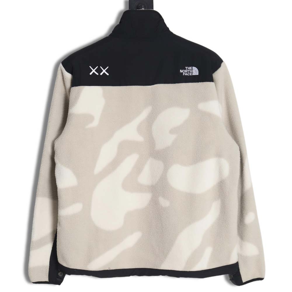 the nor*h F**e x kaws nor*h F**e joint model fw23 1995 denali logo printed color block zipper fleece long-sleeved jacket