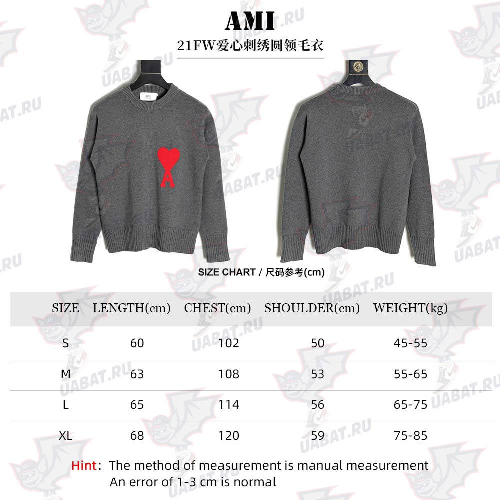 AMI PARIS 21FW love embroidered crew neck sweater_CM_4