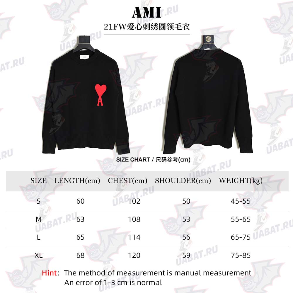 AMI PARIS 21FW love embroidered crew neck sweater_CM_5