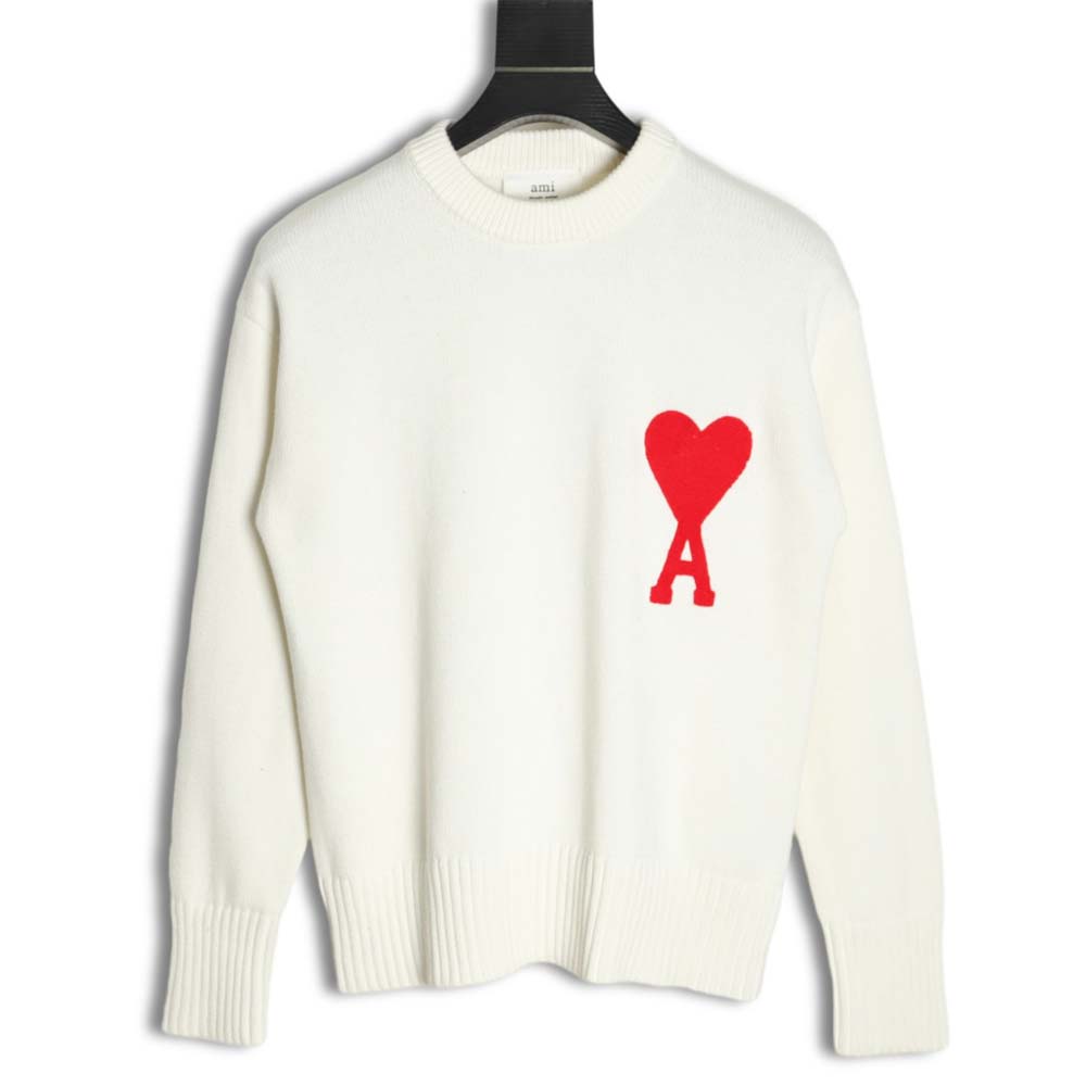 AMI PARIS 21FW love embroidered crew neck sweater