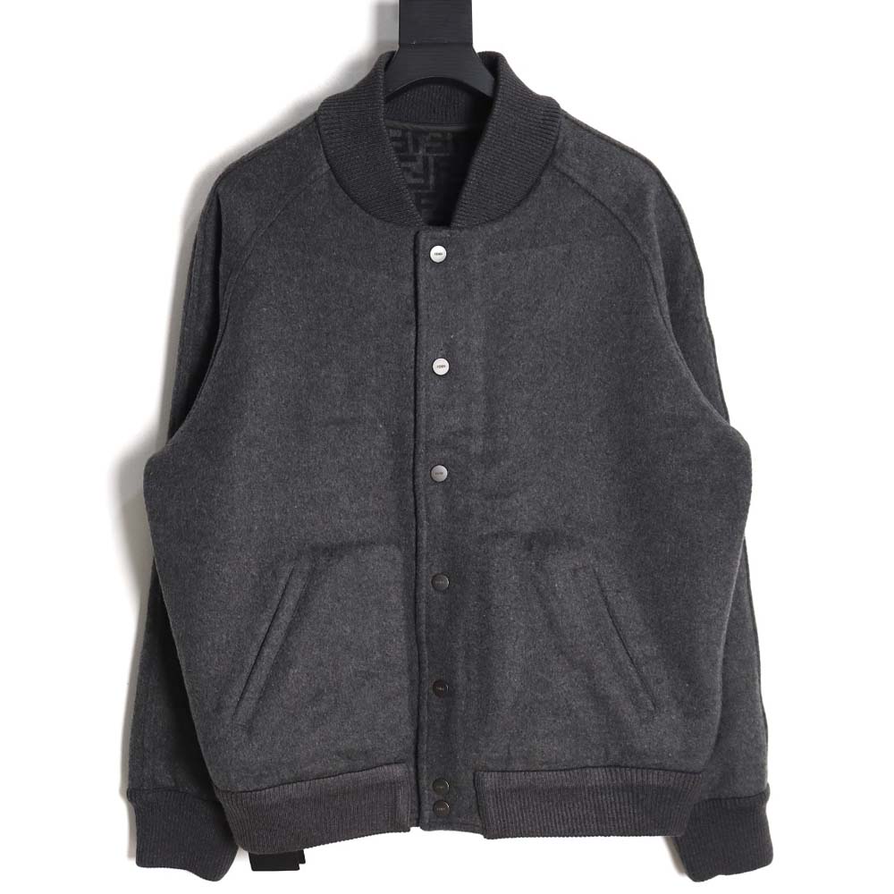 F**di F**di fd 22fw all-over jacquard ff double-sided wool bomber jacket