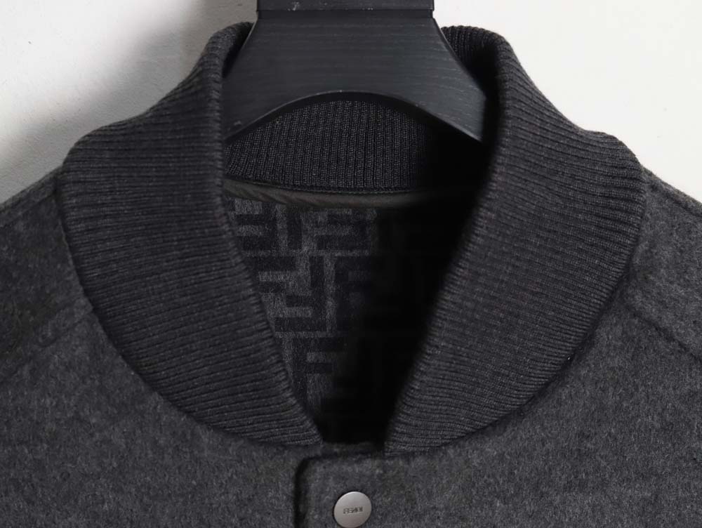 F**di F**di fd 22fw all-over jacquard ff double-sided wool bomber jacket