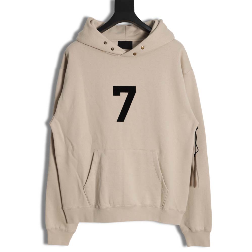 FEAR OF GOD FOG Season 7 main line flocked 7-letter hoodie