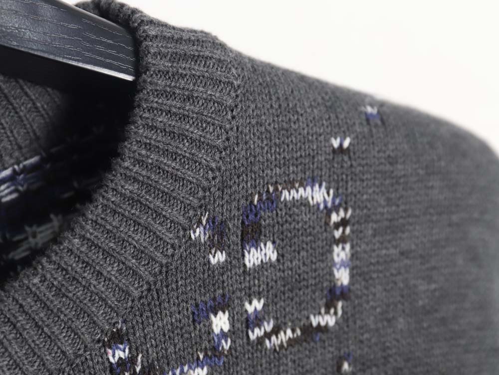 G*u*i 23f new gradient full-print double g jacquard casual crew neck sweater