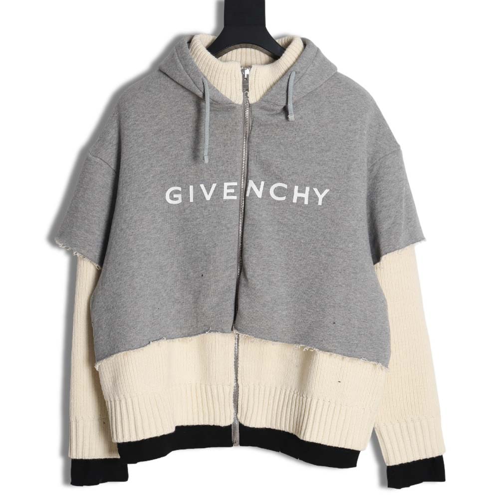 Givenchy GVC 23FW tiered zipper hooded sweatshirt