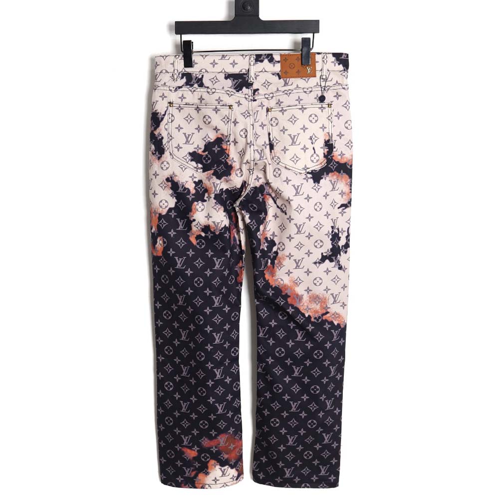 l0*is V*t0n lv l0*is V*t0n fire mixed dye denim trousers