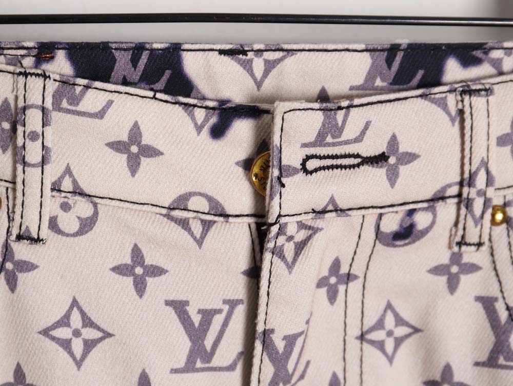 l0*is V*t0n lv l0*is V*t0n fire mixed dye denim trousers