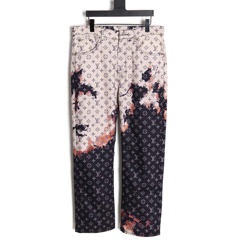 l0*is V*t0n lv l0*is V*t0n fire mixed dye denim trousers