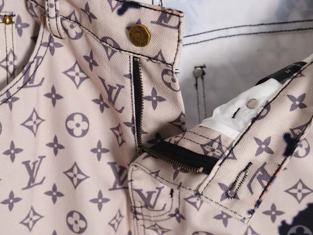 l0*is V*t0n lv l0*is V*t0n fire mixed dye denim trousers