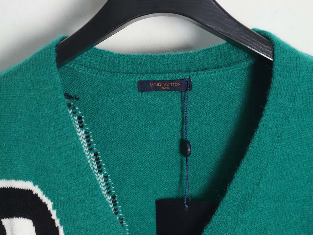 l0*is V*t0n l0*is V*t0n 23fw green sweater cardigan