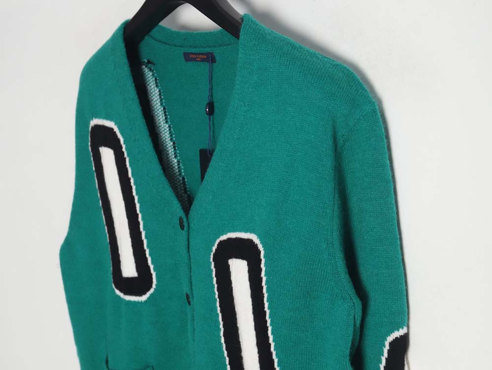 l0*is V*t0n l0*is V*t0n 23fw green sweater cardigan