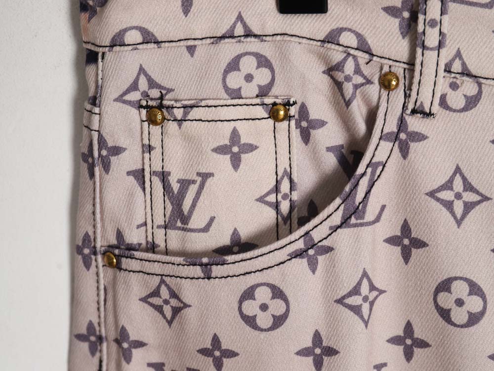 l0*is V*t0n lv l0*is V*t0n fire mixed dye denim trousers