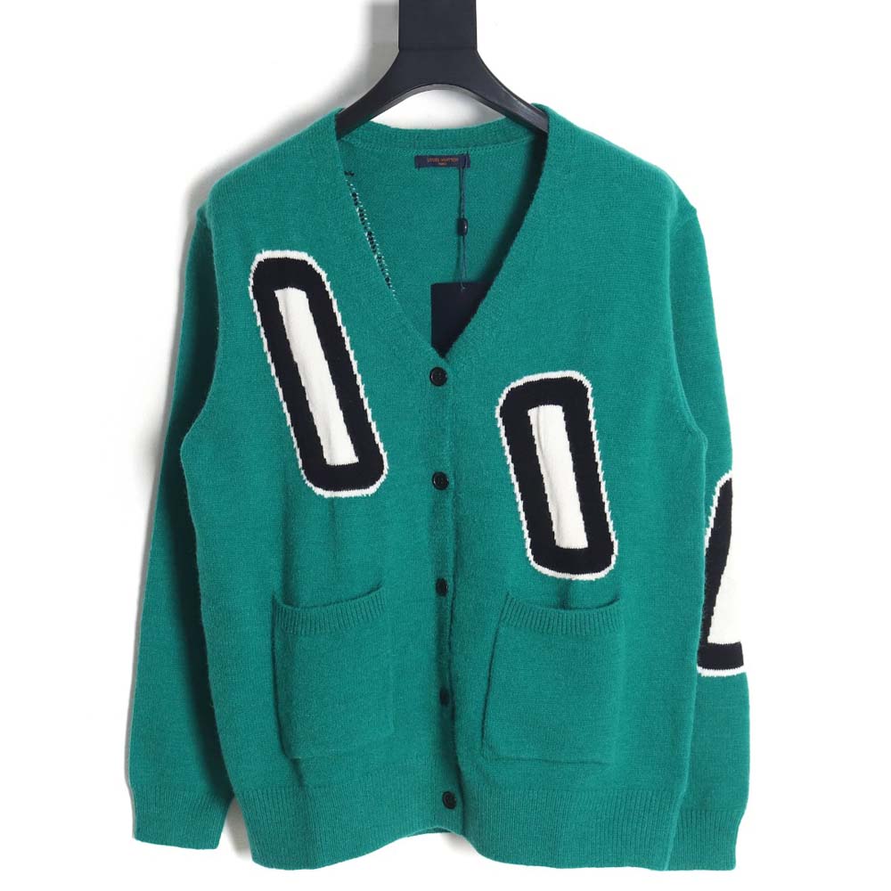l0*is V*t0n l0*is V*t0n 23fw green sweater cardigan