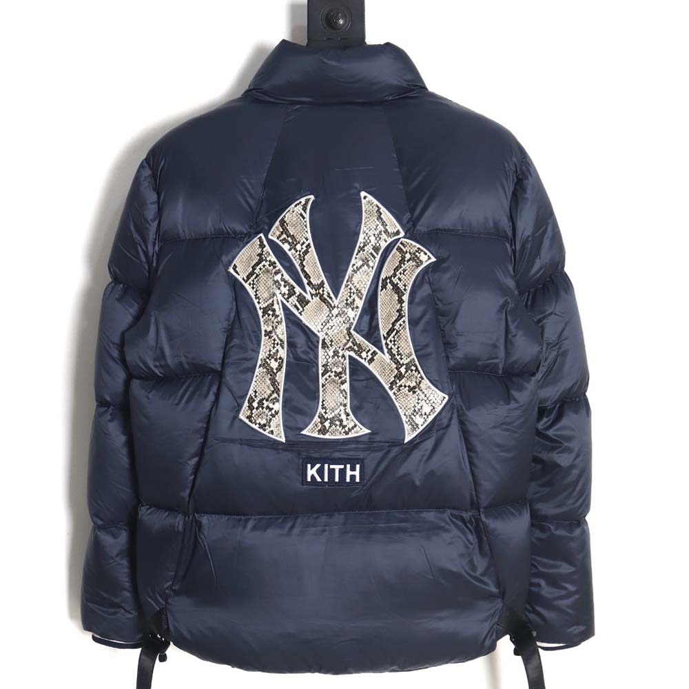 KITH & MLB joint python pattern embroidered letter down jacket