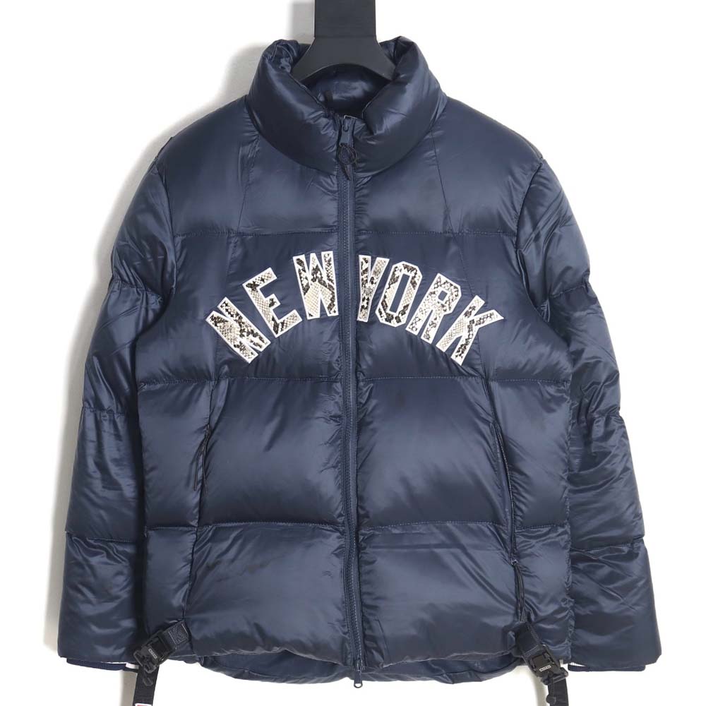KITH & MLB joint python pattern embroidered letter down jacket