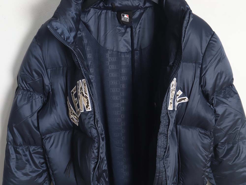 KITH & MLB joint python pattern embroidered letter down jacket