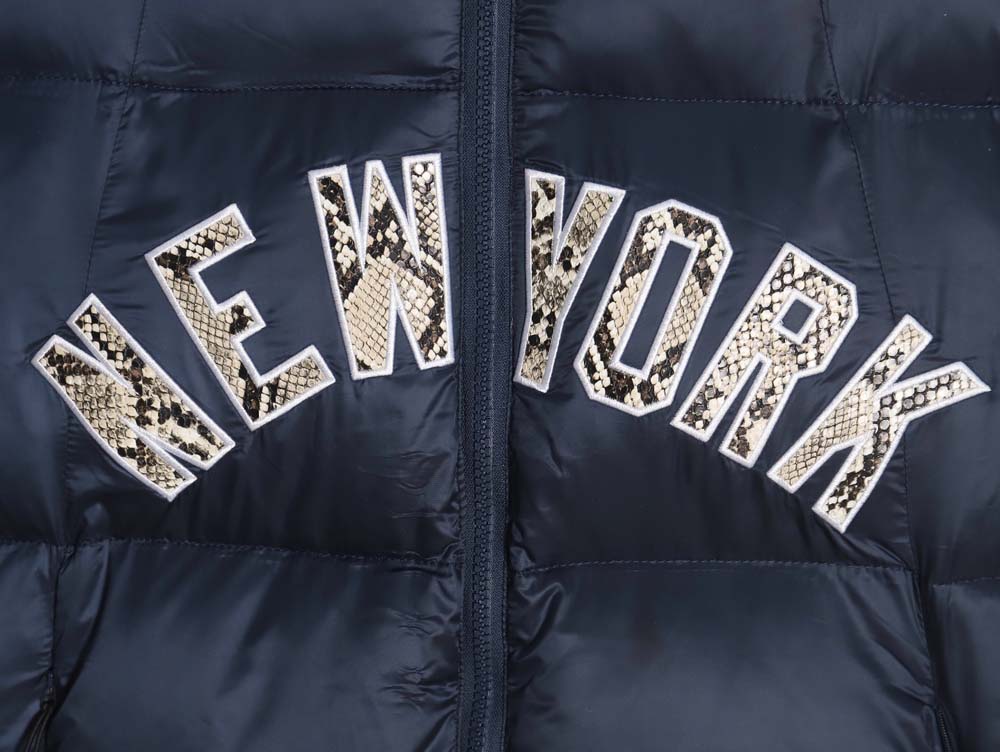 KITH & MLB joint python pattern embroidered letter down jacket