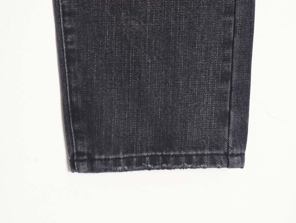 Pra*a 23fw triangle logo and logo embroidered washed jeans