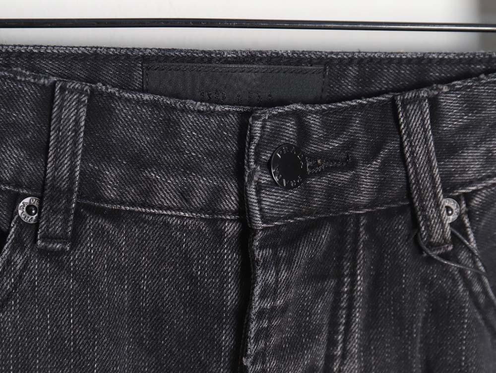 Pra*a 23fw triangle logo and logo embroidered washed jeans