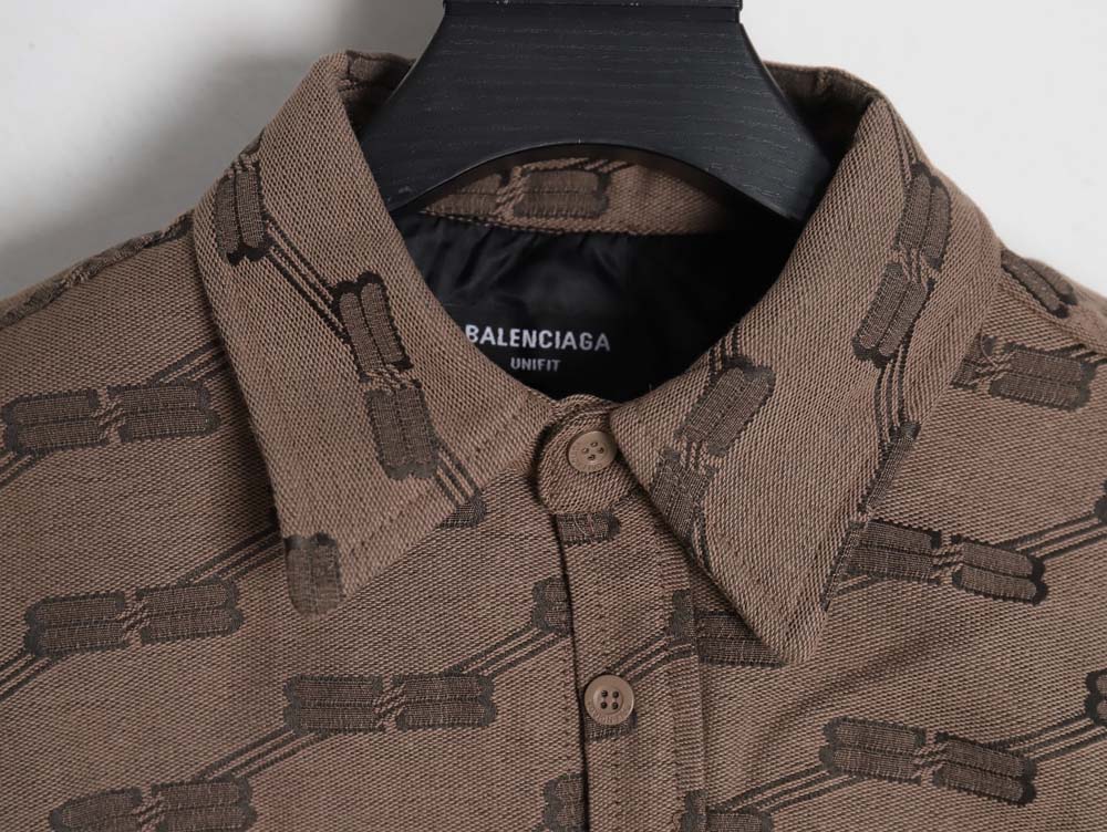Ba*len*cia*ga blcg 23fw new standard double b lock jacquard lapel shirt cotton jacket