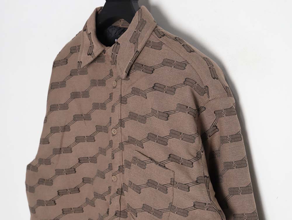 Ba*len*cia*ga blcg 23fw new standard double b lock jacquard lapel shirt cotton jacket