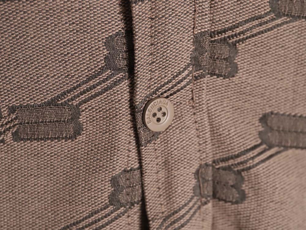 Ba*len*cia*ga blcg 23fw new standard double b lock jacquard lapel shirt cotton jacket